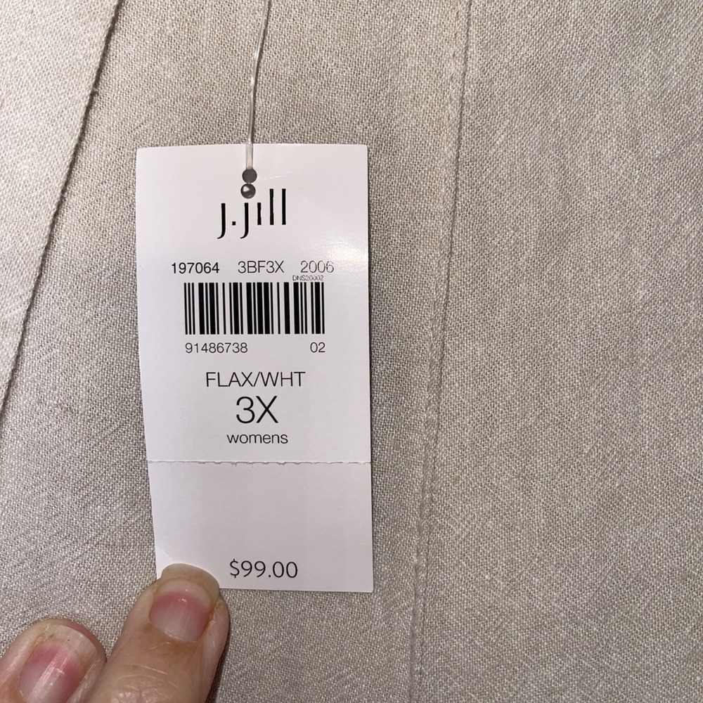 J Jill Pure Jill 3X Culottes Beige Linen Blend Wide Leg Crop Pants NWT Womens - Picture 9 of 11